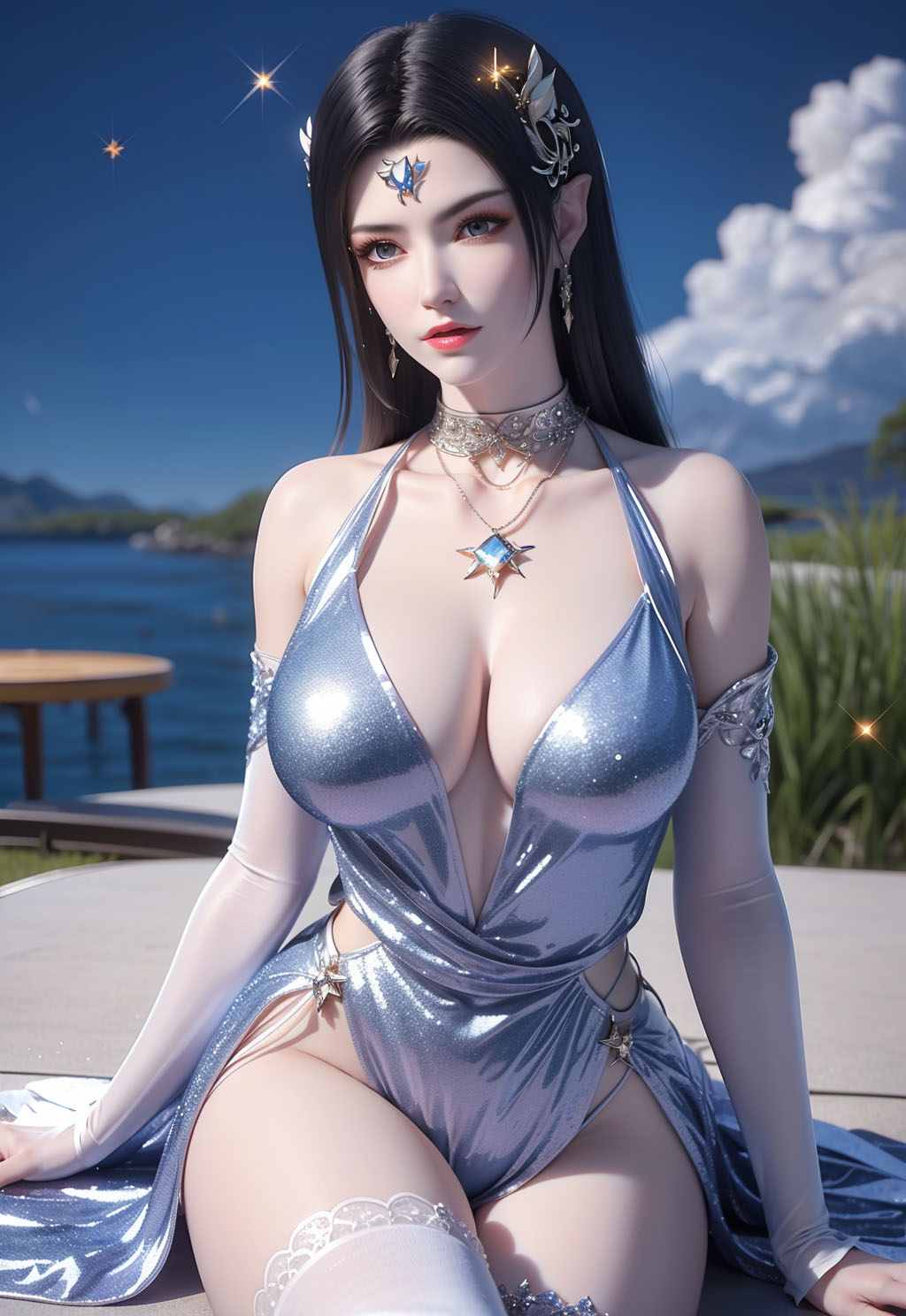 [AI Generated] Fight against the sky Medusa dress
